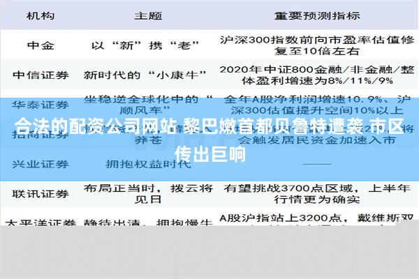 合法的配资公司网站 黎巴嫩首都贝鲁特遭袭 市区传出巨响